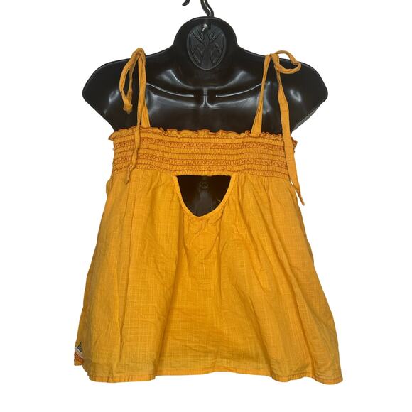 Anthropologie Gold Embroidered Swing Tank bow tie straps boho Size Small - Picture 5 of 11